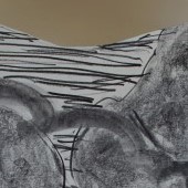 ohne Titel, 2018, papierobjekt, seite 1,  mischtechnik auf papier, 29x58 cm, copyright vg bildkunst und axel höptner